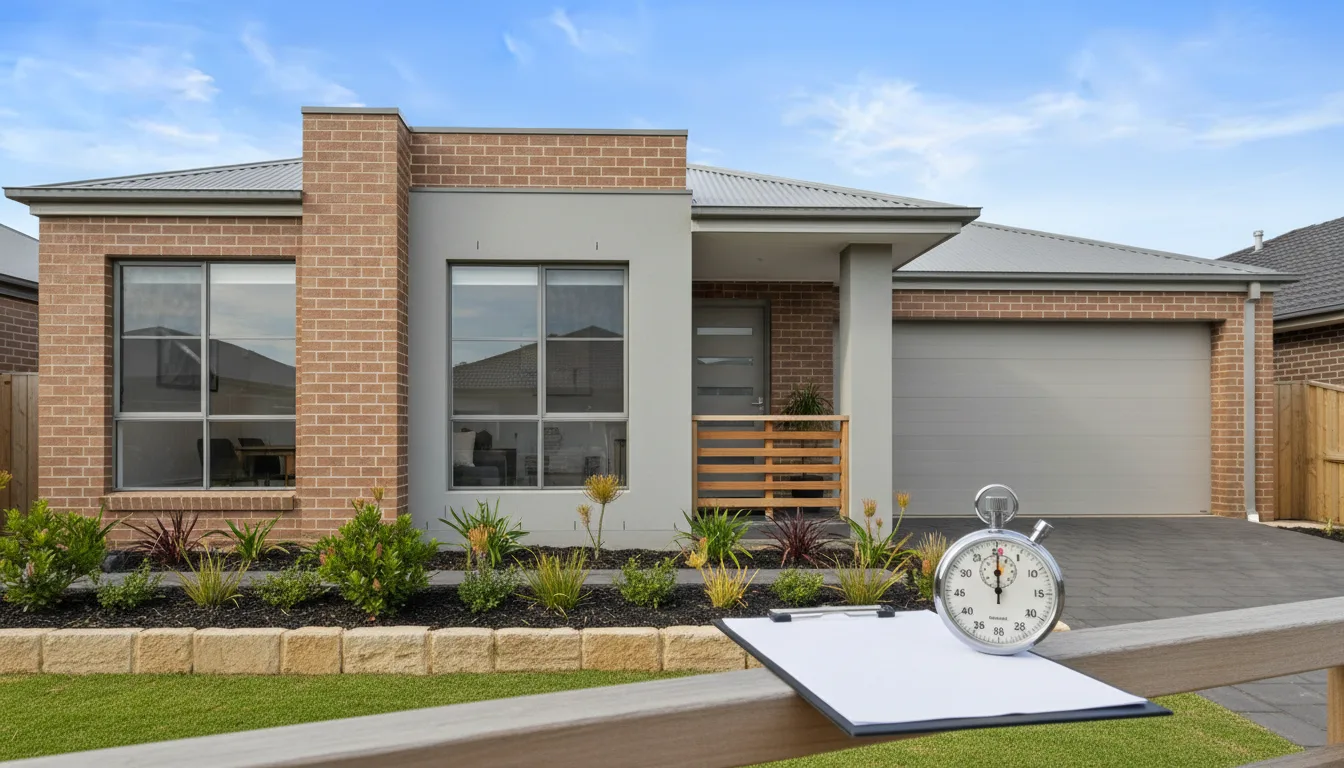 Building inspector checking time during a pre-purchase property inspection