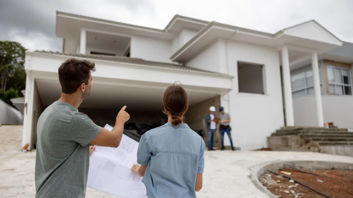 Building inspector examining house condition during pre-purchase property inspection